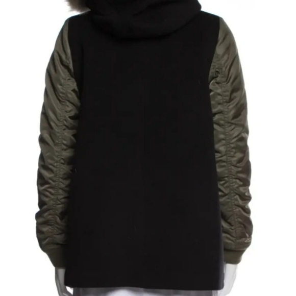 Superdry Wool Women's Coat - Medium in Black and Khaki (sleeves) - Picture 5 of 8